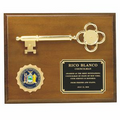 Walnut Finish Plaque w/Metal Key & 2" Insert Space (8"x10")